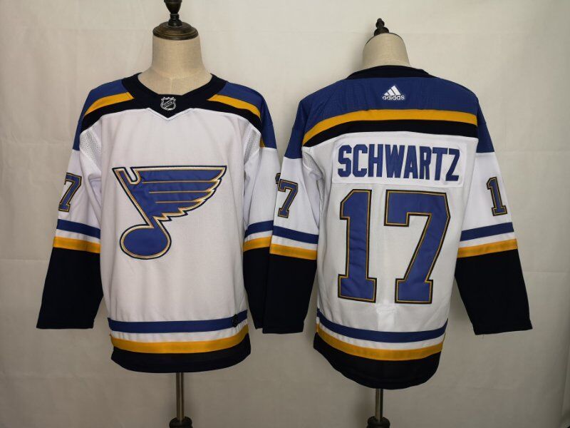 Men's St. Louis Blues Jaden Schwartz #17 White Breakaway Jersey